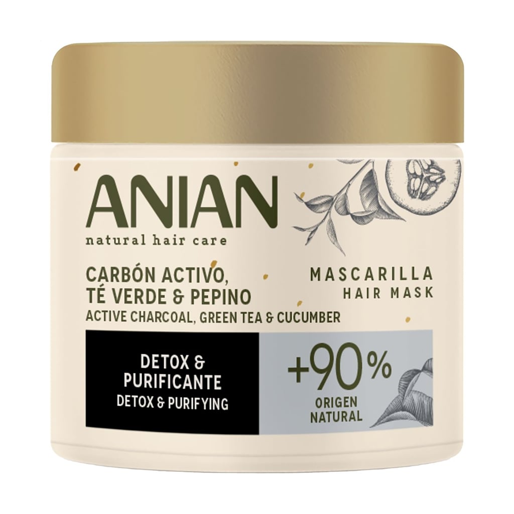 Маска Anian Active Charcoal Green Tea &amp; Cucumber Mask для жирного волосся, 350 мл